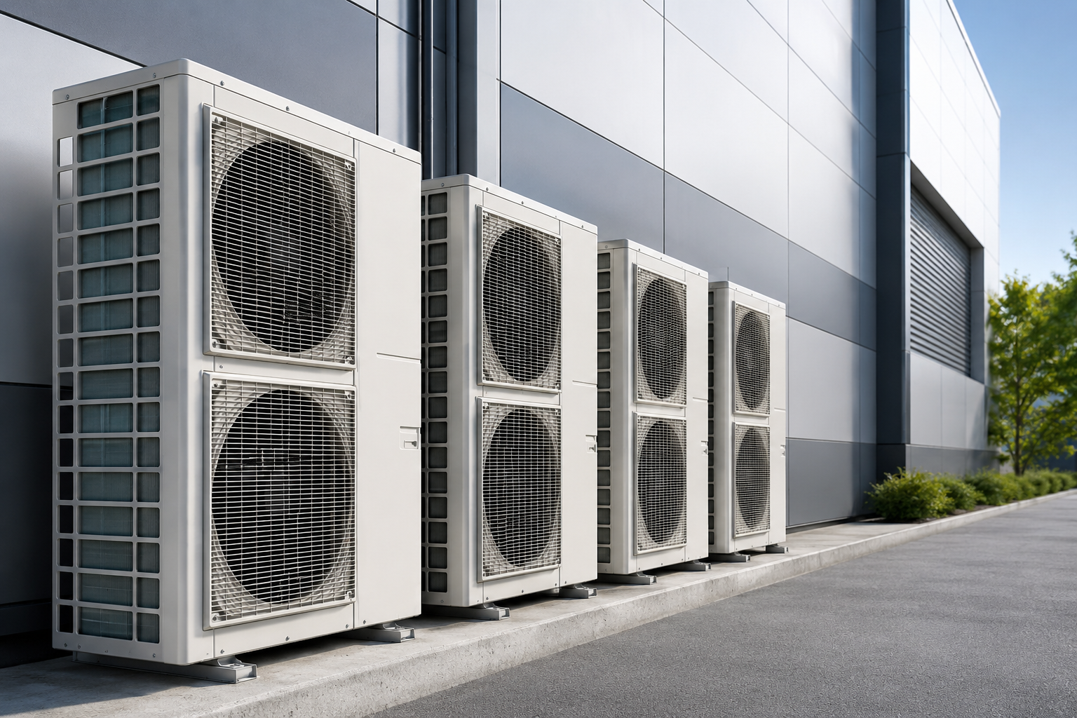 High-efficiency commercial air-conditioning condenser units
